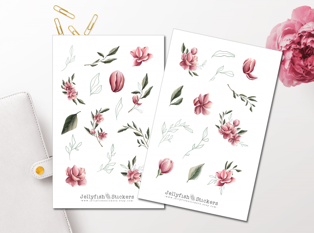 Magnolien Sticker Set